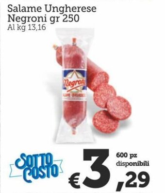 MAX Supermercati Negroni Salame Ungherese gr 250 offerta