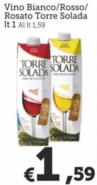 MAX Supermercati Torre Solada Vino Bianco/Rosso/Rosato lt 1 offerta