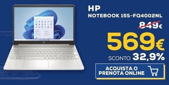 Euronics HP Notebook 15S-FQ4002NL offerta