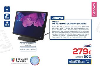 Euronics Lenovo Tablet Tab P11+Smart Charging Station 2 offerta