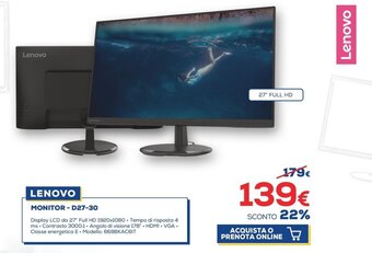 Euronics Lenovo Monitor - D27-30 offerta