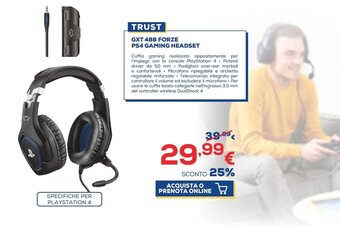 Euronics Trust GXT 488 Forze PS4 Gaming Headset offerta