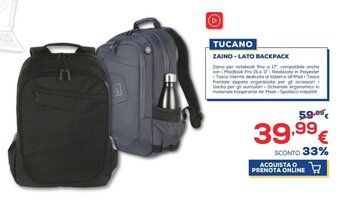 Euronics Tucano Zaino - Lato Backpack offerta