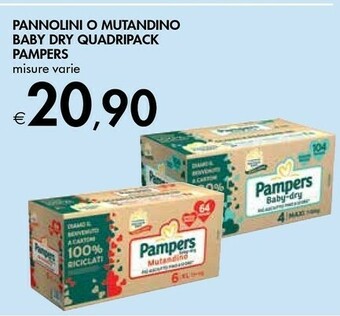 Bennet Pampers Pannolini Baby Dry Quadripack offerta