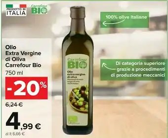 Carrefour Olio Extra Vergine Di Oliva Bio offerta