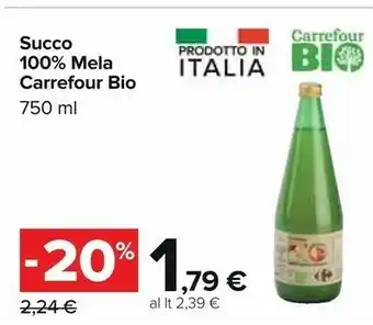 Carrefour Succo 100% Mela offerta