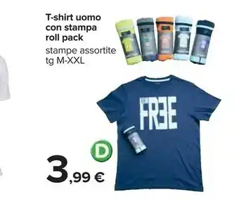 Carrefour T-shirt Uomo Con Stampa Roll Pack Stampe Assortite offerta