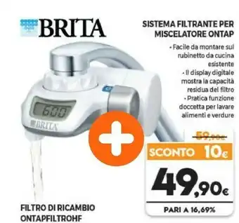 Brita Sistema On Tap Filtro Per L'acqua Del Rubinetto Argento, Bianco