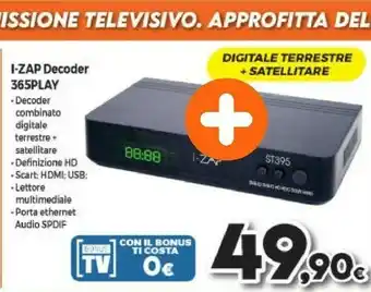 Expert I-ZAP T395 Terrestre HD Nero offerta