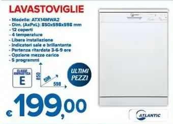 MD Discount Atlantic Lavastoviglie ATX14MWA2 offerta