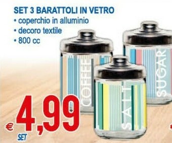 MD Discount Set 3 Barattoli In Vetro offerta