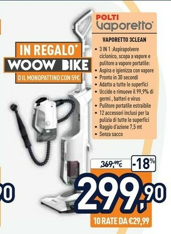 Unieuro Polti Vaporetto 3Clean offerta
