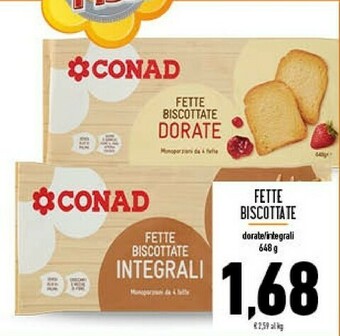 Conad Conad - Fette Biscottate Integrali 648 G(ml) offerta
