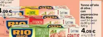 Carrefour Rio Mare Tonno All'Olio Di Oliva 80 G(ml) offerta