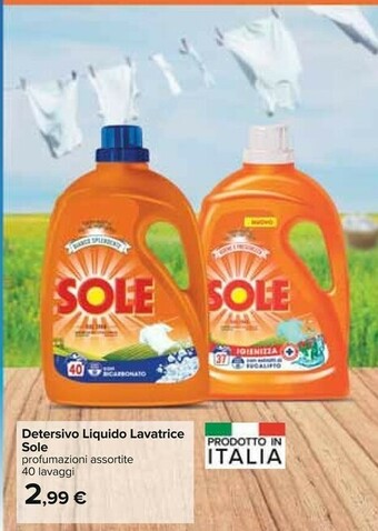 Carrefour Sole Detersivo Liquido Lavatrice offerta