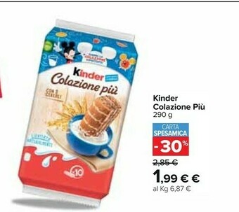 Carrefour Ferrero Kinder Colazione Più 290 G(ml) offerta