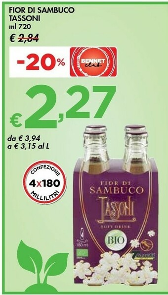Bennet Tassoni Fior Di Sambuco Soft Drink 720 G(ml) offerta