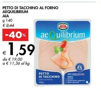 Bennet Aia Petto Di Tacchino Al Forno Aequilibrium 140 G(ml) offerta