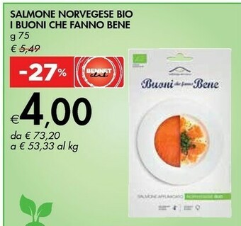 I Buoni Che Fanno Bene Salmone Norvegese Bio 75 G