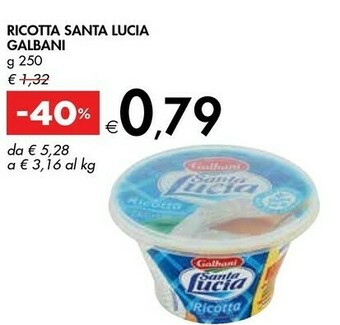 Bennet Galbani Ricotta Santa Lucia 250 G(ml) offerta