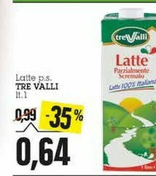 Emi Supermercati Latte parzialmente scremato offerta