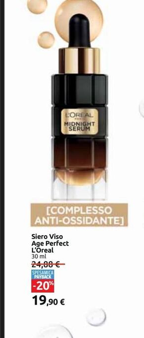 Carrefour Iper Siero viso age perfect l'oreal 30 ml offerta