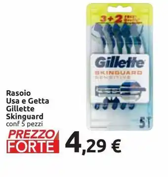 Carrefour Iper Rasoio usa e getta gillette skinguard conf 5 pezzi offerta