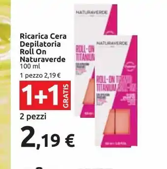 Ricarica cera depilazione roll on naturaverde 100ml