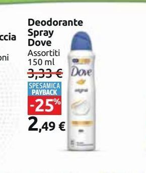 Carrefour Market Deodorante spray dove 150 ml offerta