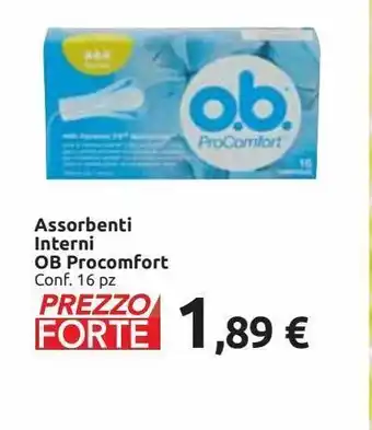 Carrefour Market Assorbenti interni ob procomfort offerta