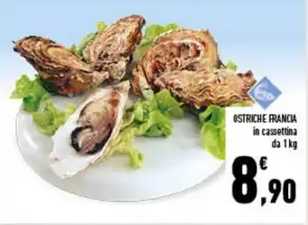 Conad Ostriche Francia in cassettina 1 kg offerta
