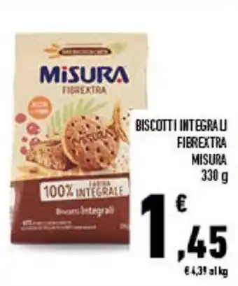 Conad Misura Biscotti Integrali Fibrextra 330 g offerta