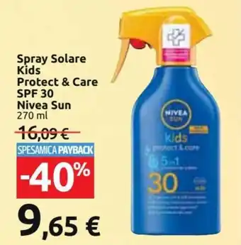 Carrefour Market Nivea Sun Spray Solare Kids Protect & Care SPF 30 270 ml offerta