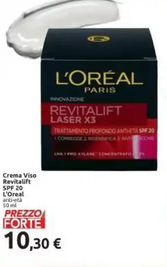 Carrefour Iper L'Oréal Crema Viso Revitalift SPF 20 50 ml offerta