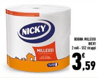 Conad Nicky Bobina Milleusi 2 veli 552 strappi offerta