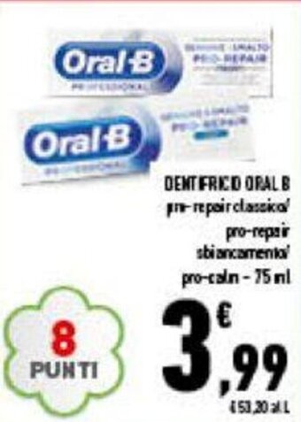 Conad Oral B Dentifricio 75 ml offerta