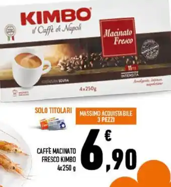 Conad Kimbo Caffè Macinato fresco 4x250 g offerta