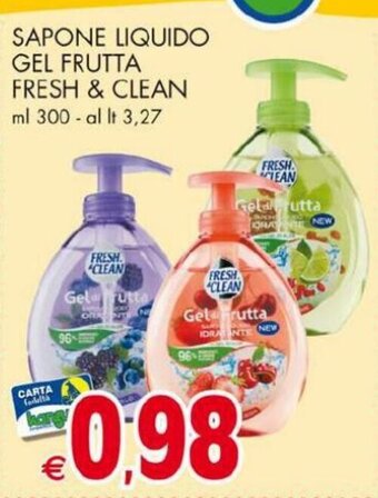 Fresh & Clean Sapone Liquido gel frutta 300 ml