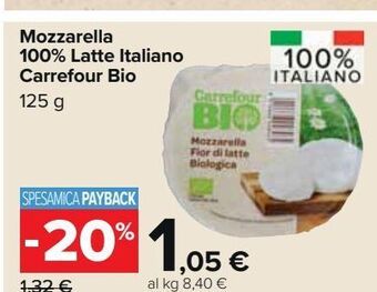 Carrefour Market Mozzarella 100% latte italiano carrefour bio offerta