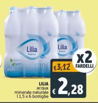Deco Supermercati Lilia acqua minerale naturale i 1,5 x 6 bottiglie offerta