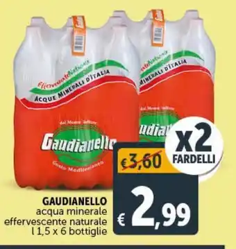 Deco Market Gaudianello acqua minerale effervescente naturale i 1,5 x 6 bottiglie offerta