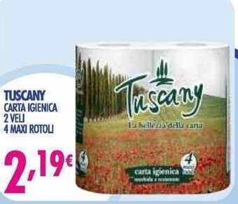 Tuscany Carta Igienica 2 veli 4 maxi rotoli