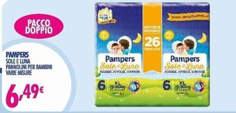 Acqua & Sapone Pampers Sole e Luna Pannolini per bambini varie misure offerta
