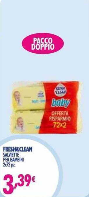 Acqua & Sapone Fresh & Clean Salviette per bambini 2x72 pz. offerta