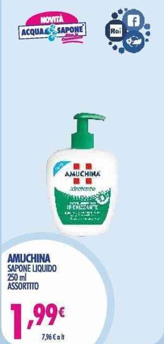 Acqua & Sapone Amuchina sapone liquido 250 ml assortito offerta