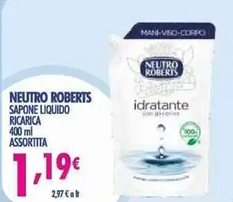 Acqua & Sapone Neutro Roberts Sapone liquido ricarica 400 ml assortito offerta