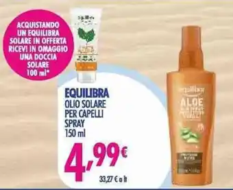 Acqua & Sapone equilibra Olio solare per capelli spray 150 ml offerta