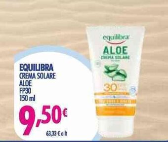 Acqua & Sapone equilibra crema solare aloe FP30 150 ml offerta