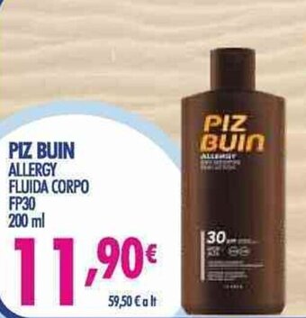 Acqua & Sapone Piz Buin Allergy Fluida corpo FP30 200 ml offerta