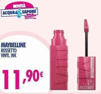 Acqua & Sapone Maybelline Rossetto vinyl ink offerta
